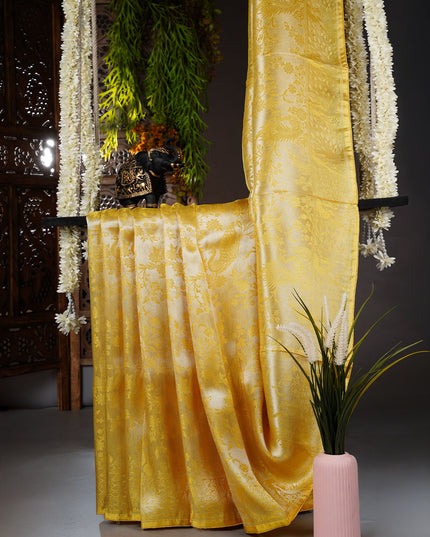 Banarasi Saree with Tissue Silk Zari woven Work- Yellow