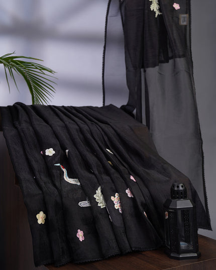 Crush Organza Silk with Embossed Work