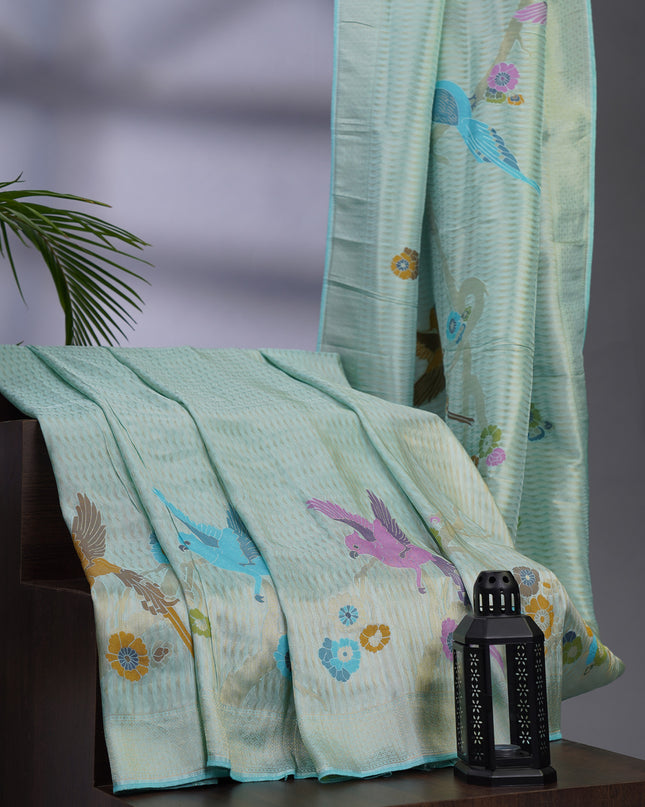 Tissue Banaras Silk Saree Meena Kari Weaving Work