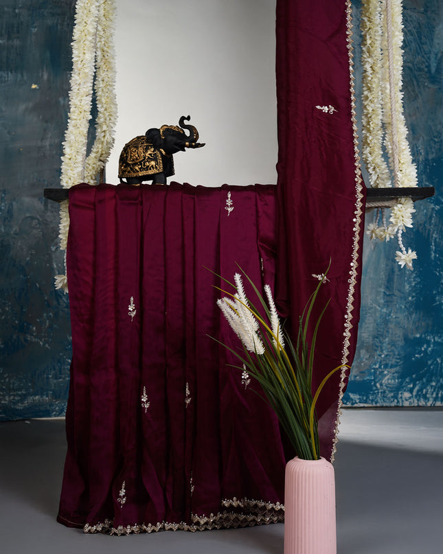 Italian Crepe with Kardana Seqence and Butties, Scallop Border and Kardana Pull Work - Wine