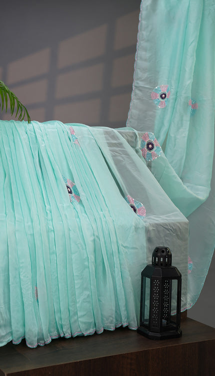 Russian Crape Saree Kardhana with Scallop Border