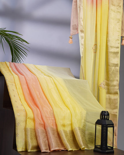 Russian Crepe with Embroidery Butties and Banaras Border