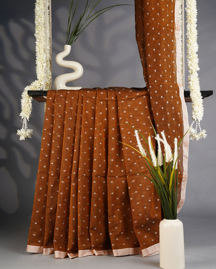 Handloom Cotton Weaving Butties- Brown