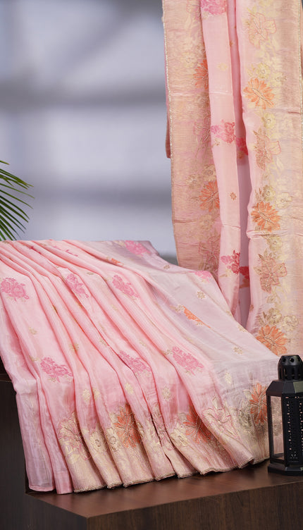 Italian Crepe with Kardana Work and Gold Zari Butties