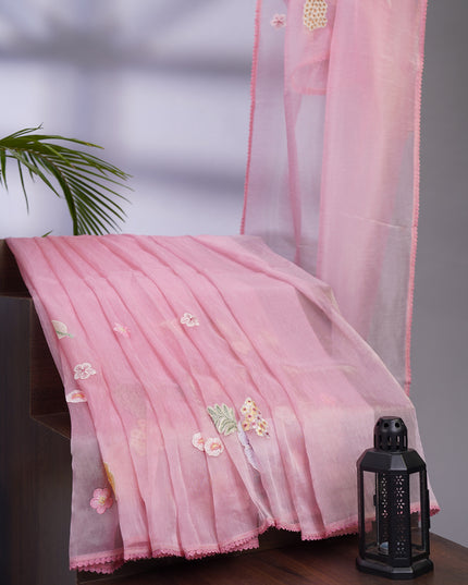 Crush Organza Silk with Embossed Work