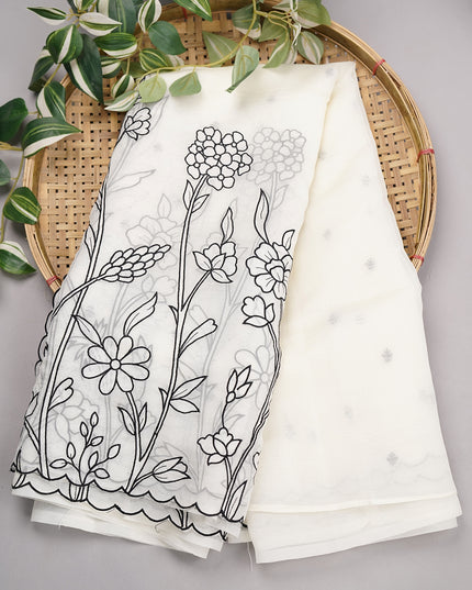 Soft Organza Silk with all over Aplique work