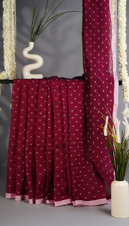 Handloom Cotton Weaving Butties- Pink