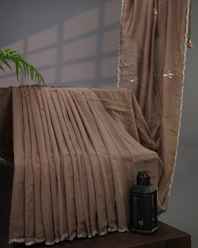 Italian Crepe with Kardhana Work and Scallop Border