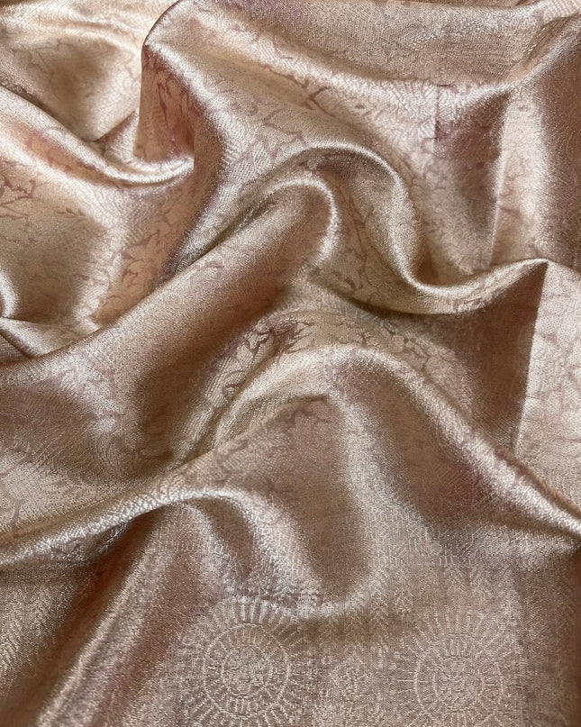 Tissue Banaras Saree with Pet point Border- Light Pink