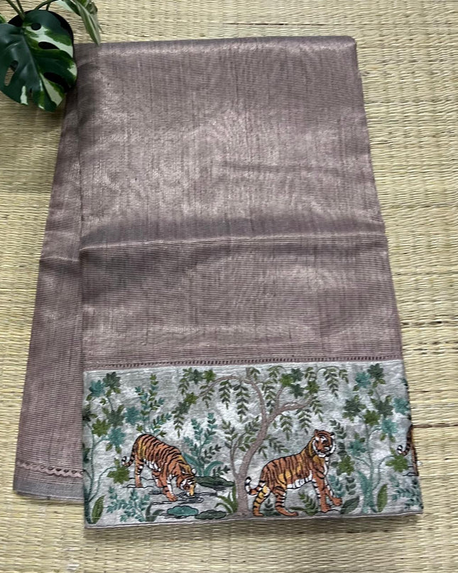 Tissue with shikari border saree