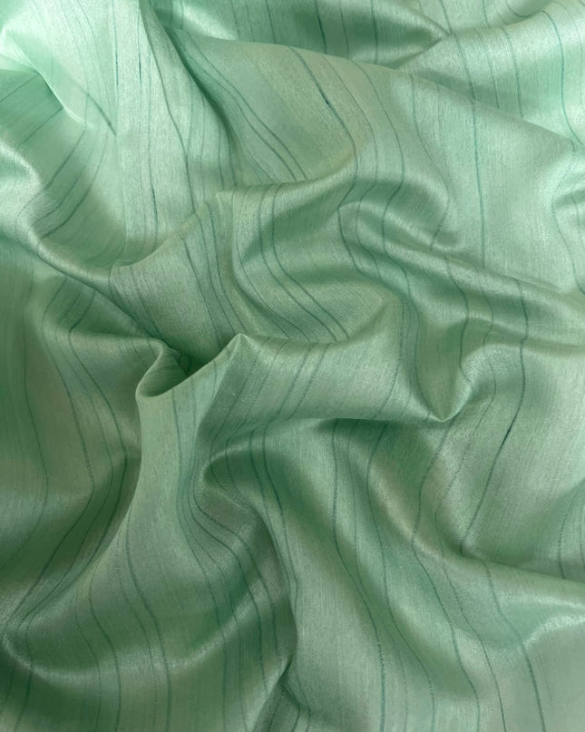 Kota Silk Saree with Contrast  Thread Embroidery Cut Work Border  - Beige & Sea Green