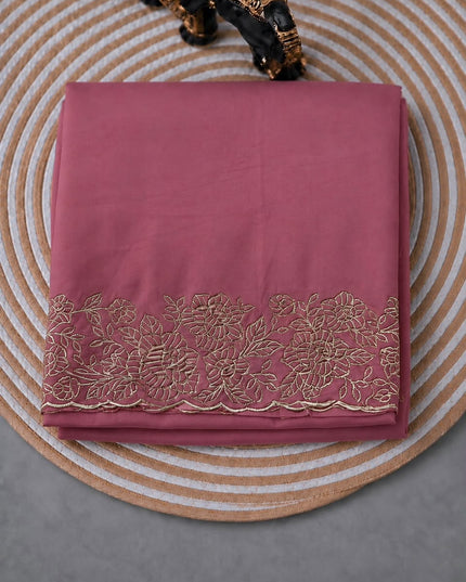 Leger Georgette Saree with  Peta Work and Scallop  Border-  Light Pink