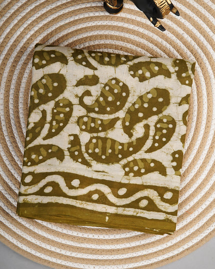 cotton saree with Bagru printed - Mustard