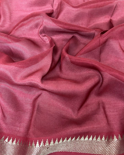 Mangalagiri saree with Potola Print and contrasting border -  Navy