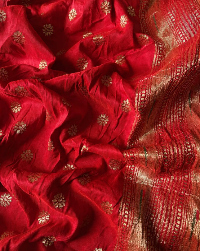Bhandni Saree with Paithani Saree Border - Pink