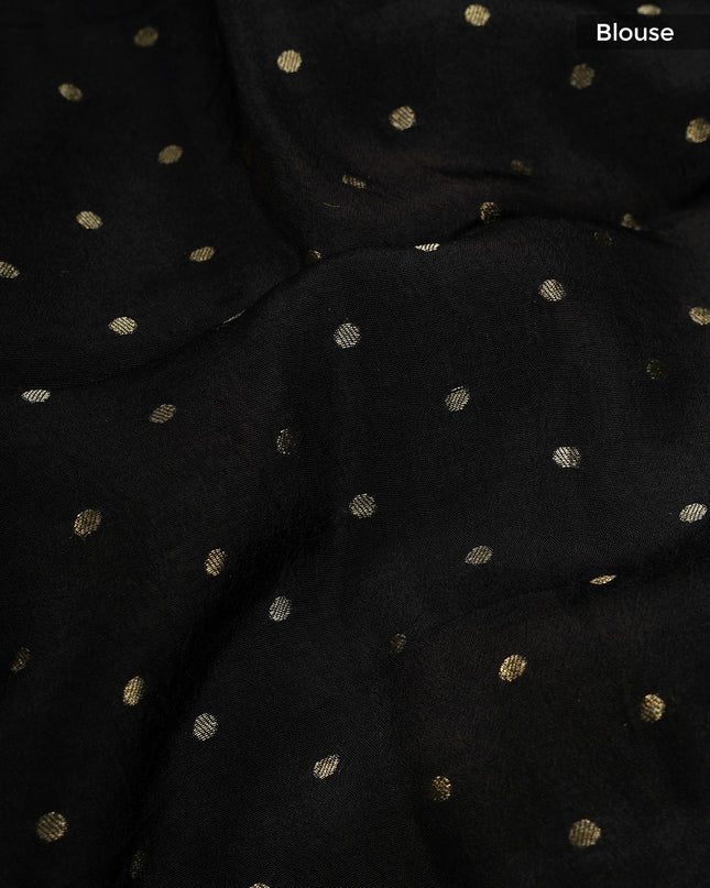 Banaras Crepe With Kanchi Border - Black