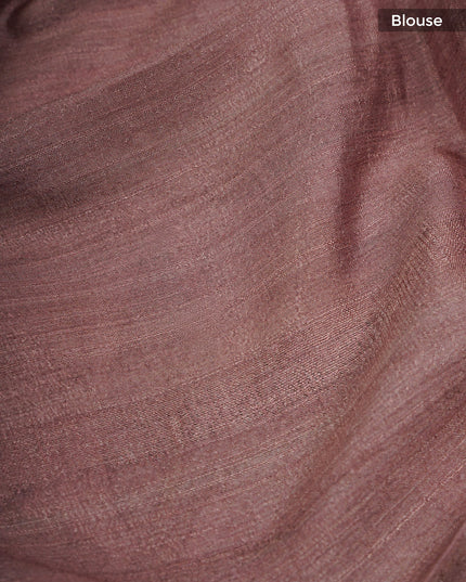 Tusser Saree Kalamkari With Kanchi Border - Onion Pink