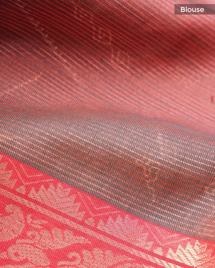 Mangalagiri Silk Saree With Thread Embroidery Butties And Silver Zari - B Green