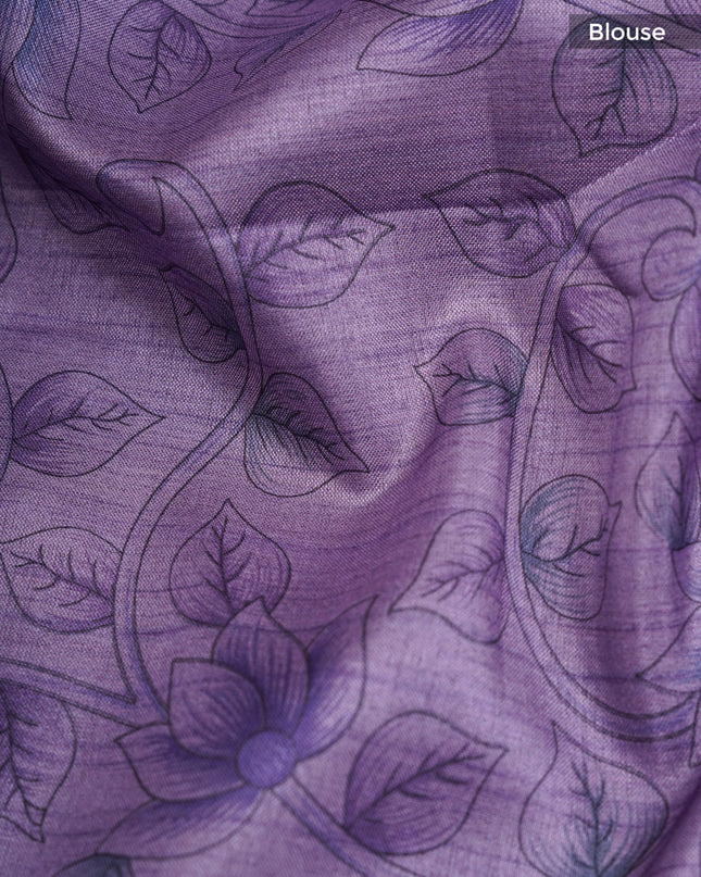 Lenin Tissue Saree with Thread Embroidery Work- Lavender
