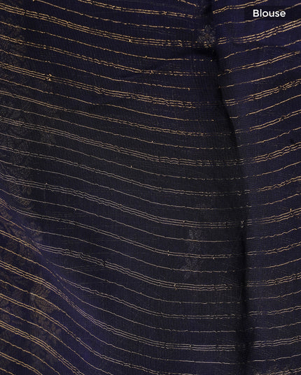 Kaddi Georgette Saree With Gold Butties And Kaddi Border - Black