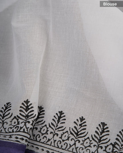 Mul cotton saree with Warli print - White