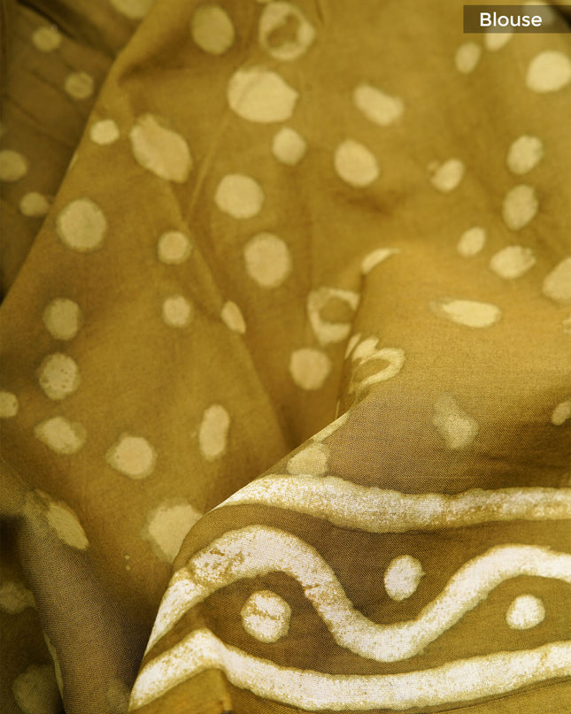cotton saree with Bagru printed - Mustard