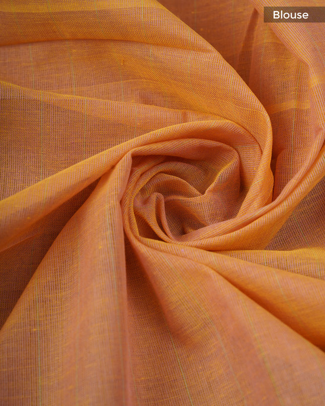 Cotton Printed Saree With Thread Weaving Border - Onion Pink