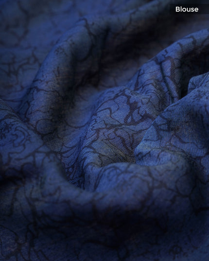 Muslin Silk With Allover Digital Print With Contrast Border - Maroon