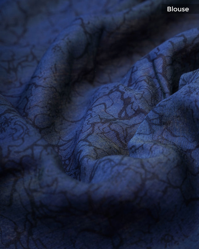 Muslin Silk With Allover Digital Print With Contrast Border - Maroon