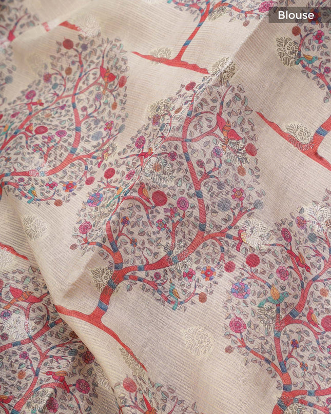 Silk Kota Saree With Allover Thread Work - Lavender