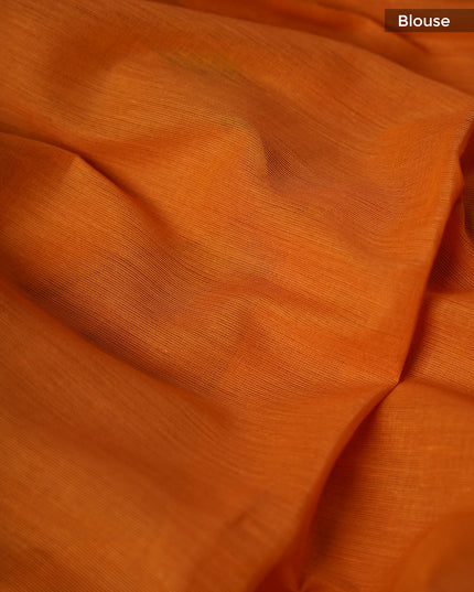 Handloom Cotton Thread Embroidery Butties Gold Border - Mustard