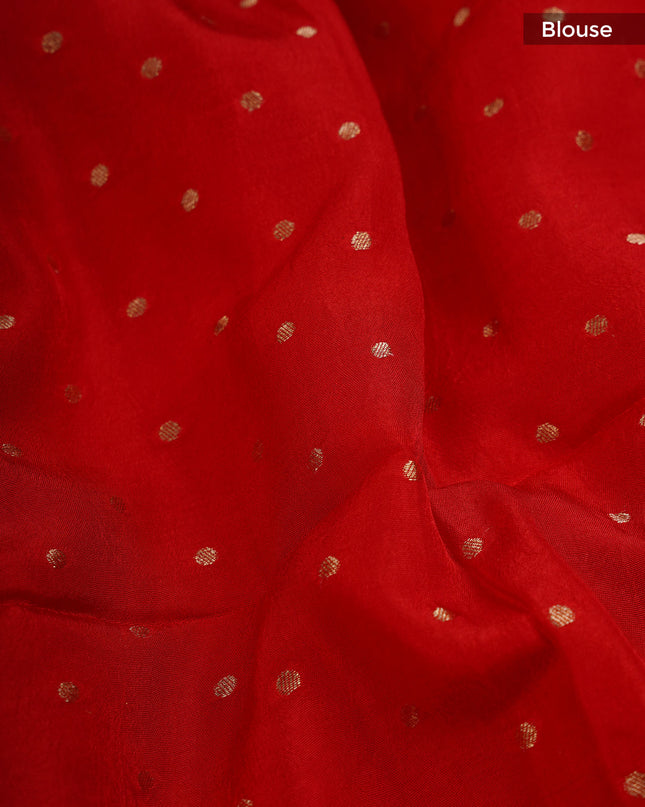 Banaras Crepe with Kanchi Border- Red