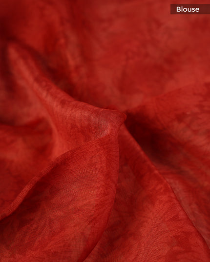 Chanderi Silk Allover Print With Antique Zari Border - Pink