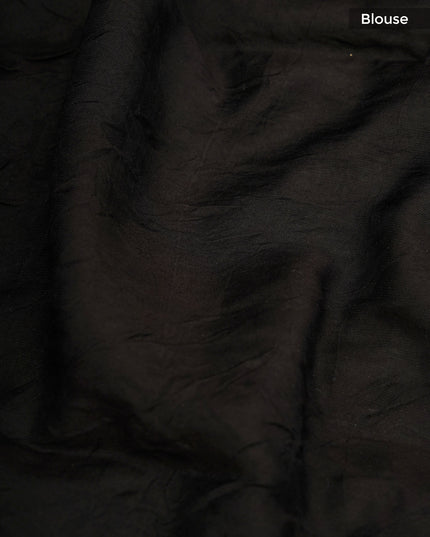 Muslin Silk Digital Print With Gold Zari Border - Sage Green