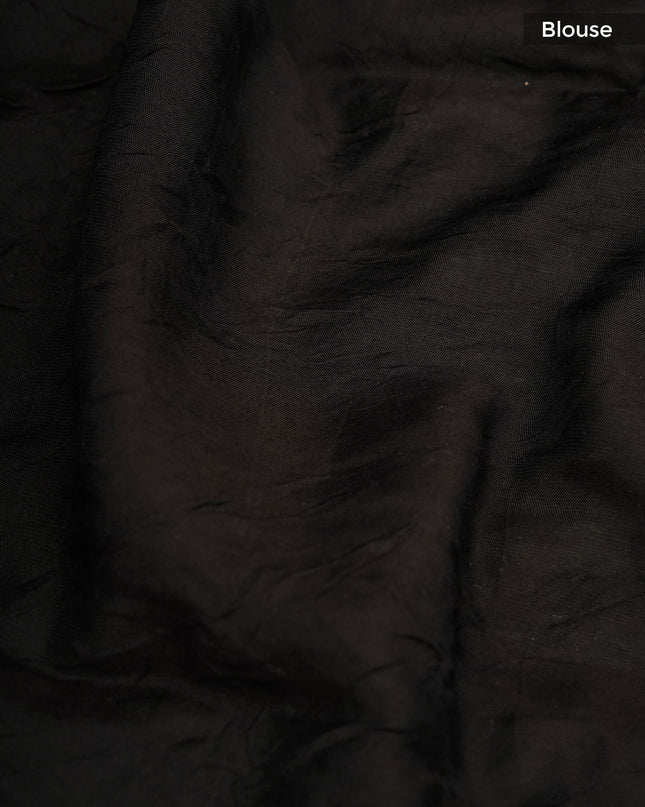 Muslin Silk Digital Print With Gold Zari Border - Sage Green