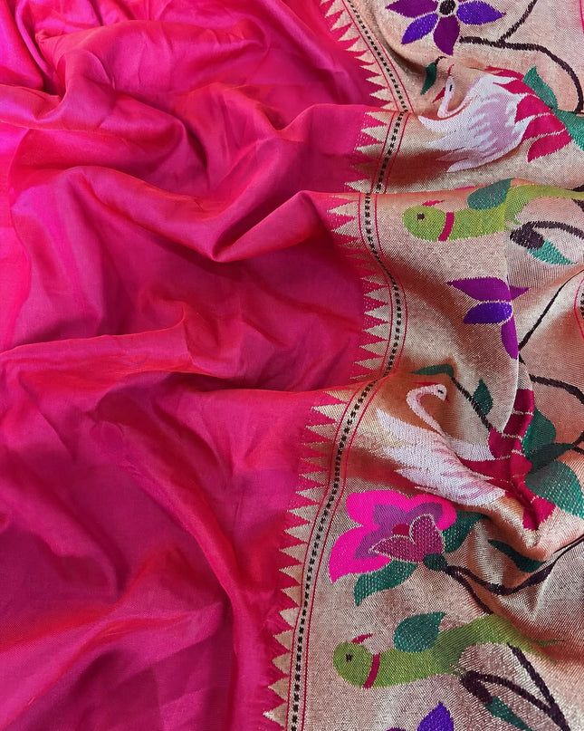 Bhandni Saree with Paithani Saree Border - Multi