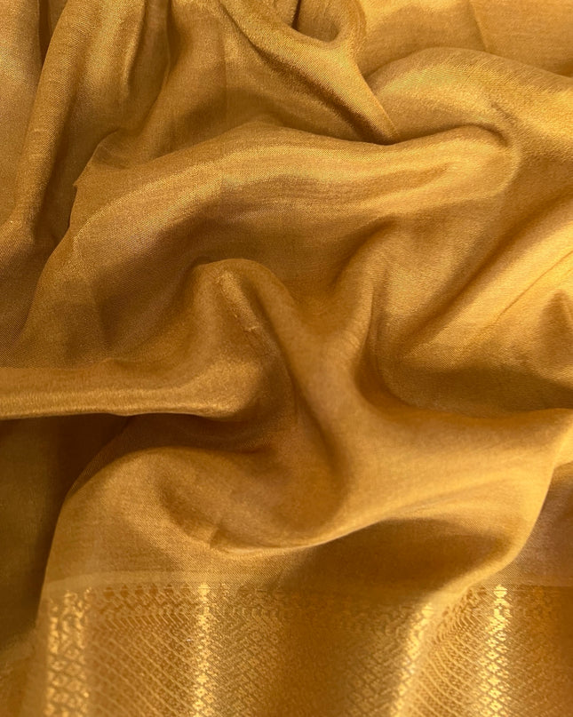 Dola silk sarees with Ramayana Team and Golden border - Mustard