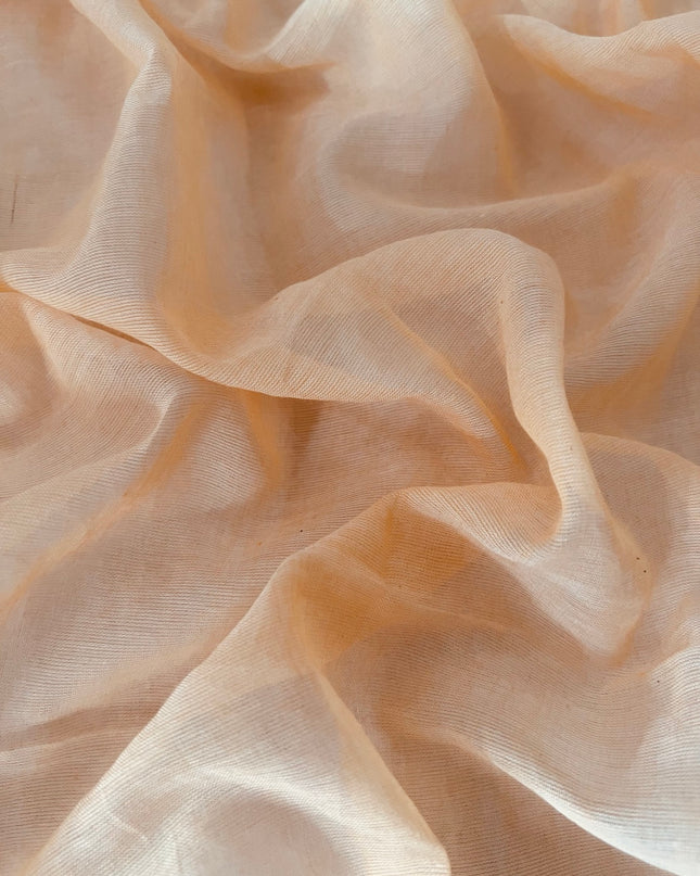 Mul cotton saree with Hand Painting  -  Peach