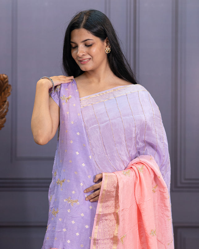 Russian Crepe with Kardhana Sequence Butties and Banaras Border