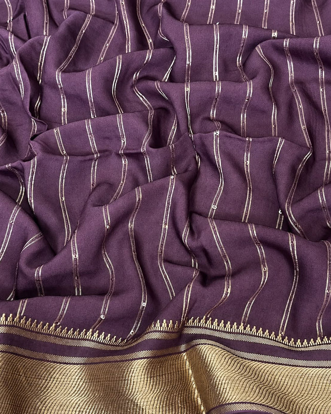 Soft Silk Saree with  Geometrical Print and Kalamkari Border - Maroon