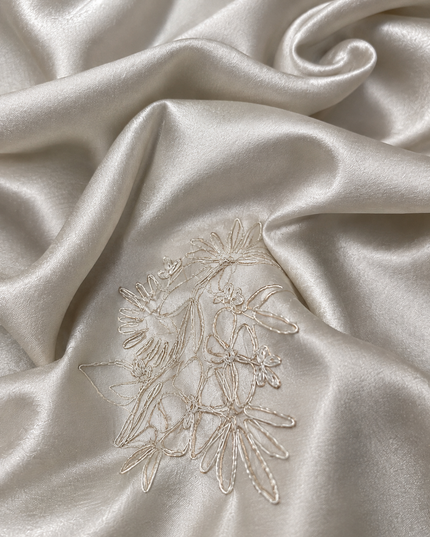 Soft  Tissue Orznga  Saree With Ari work and scallop Border-light Offwhite