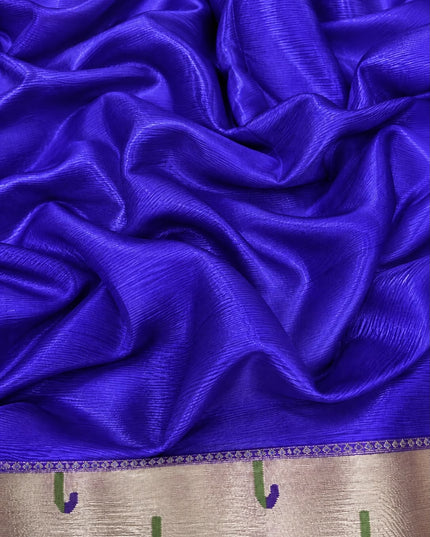 Kota Silk Saree with Kalamkari Dori Work and Muniya Border  - Violet