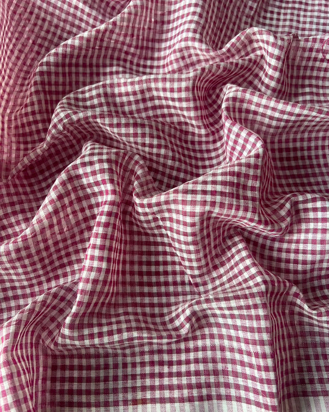 Cotton Saree With Checks Design and Contrast Border -  Purple