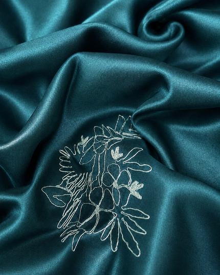 Soft  Tissue Orznga  Saree With Ari work and scallop Border-Light Rama Green