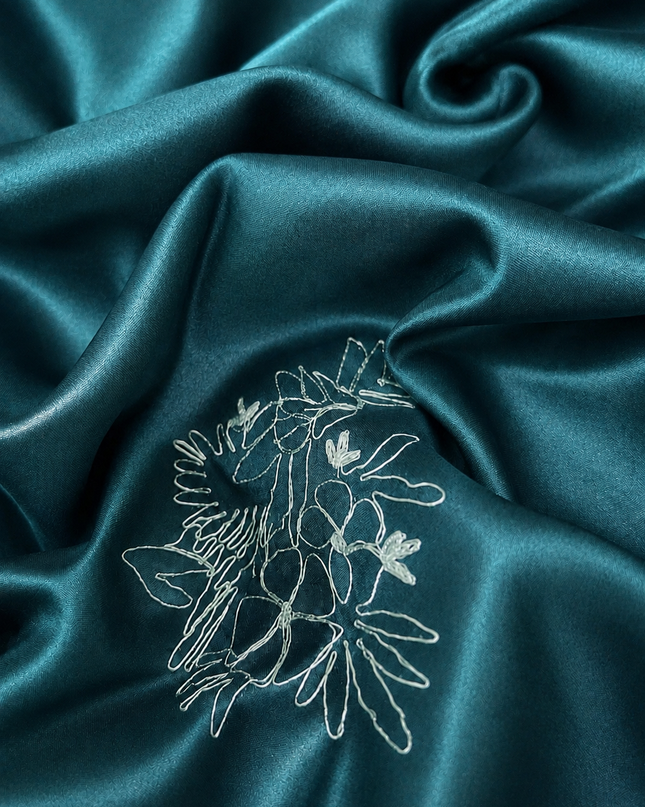 Soft  Tissue Orznga  Saree With Ari work and scallop Border-Light Rama Green