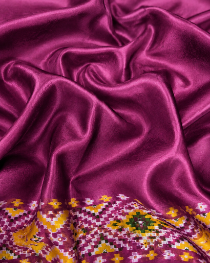 Ikkat Silk Saree with Kaddi  Border  - Purple