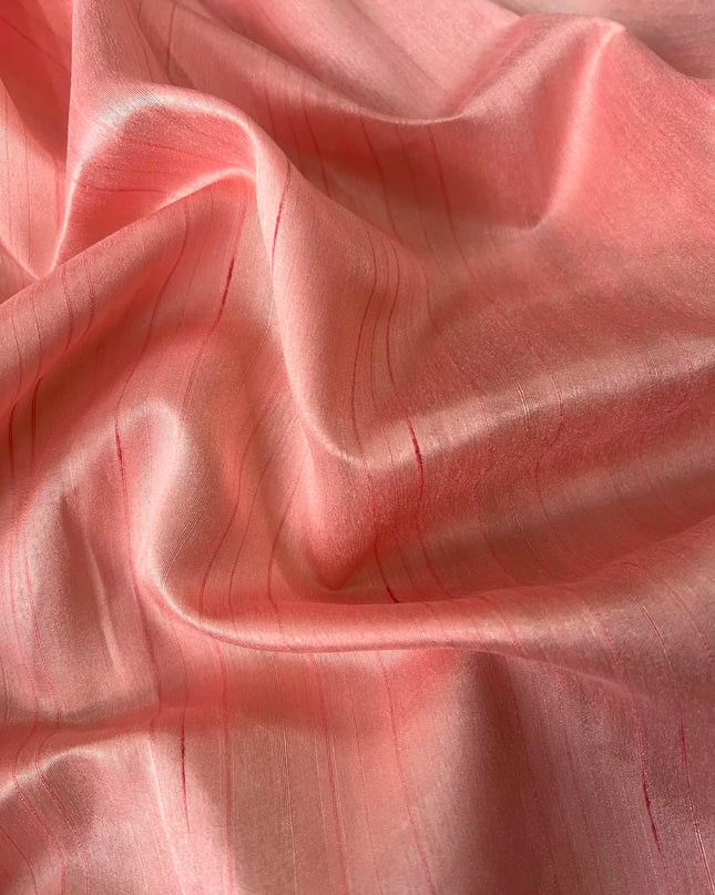 Kota Silk Saree with Contrast  Thread Embroidery Cut Work Border  - Beige & Pink