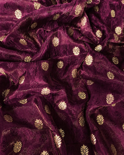 Green Silk Saree with Checks Design And Temple Design Border - Brown
