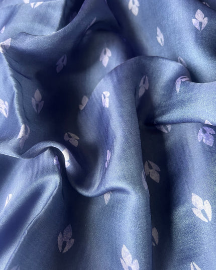 Tusser Silk Saree with Ari work and Contrast Border  - Lavender