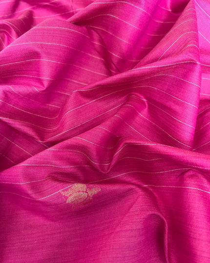 Cotton Chanderi Jamdani Saree with Checks Design and floral Print  Border - Cream & Pink